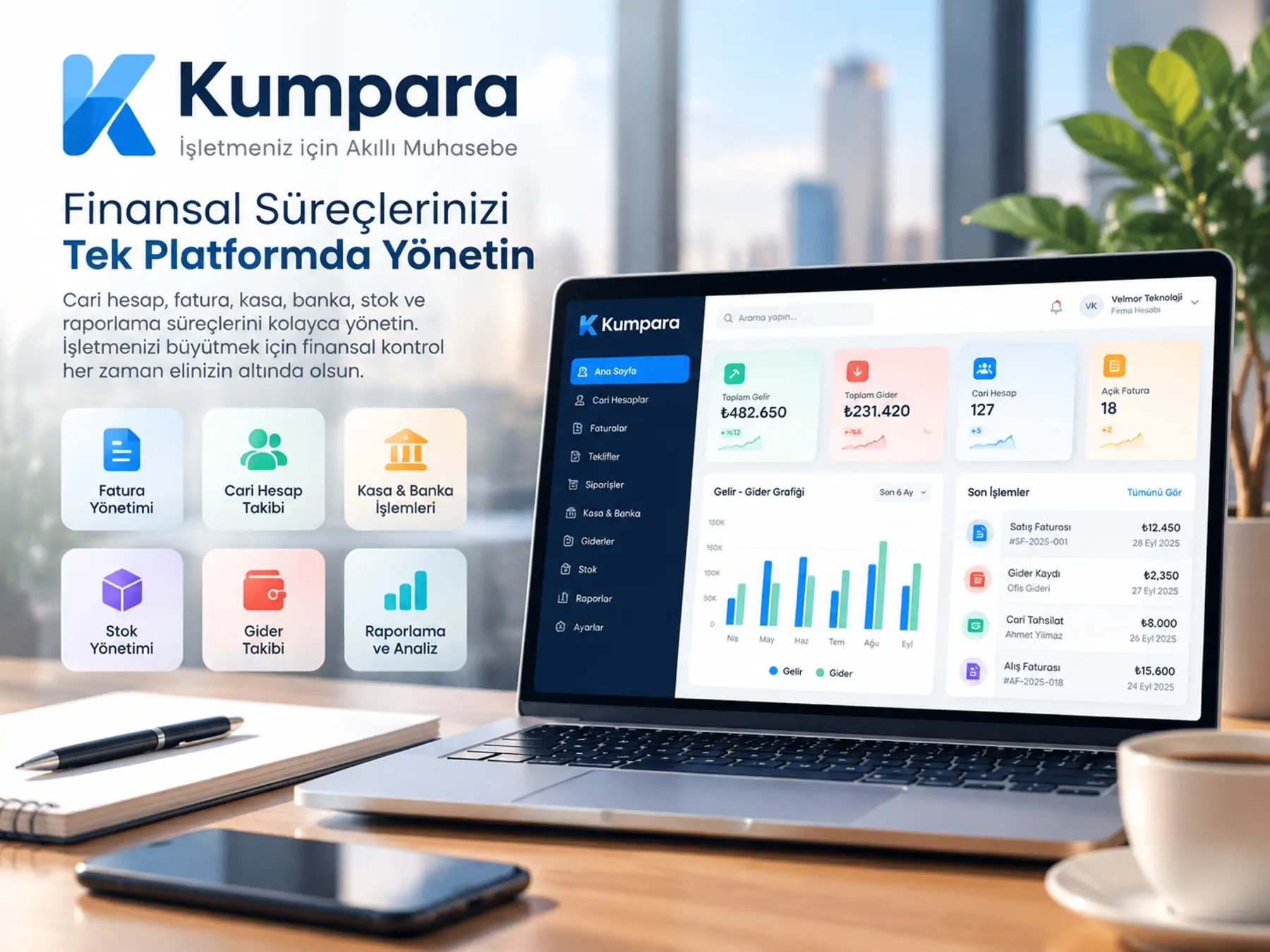 İşletmeler İçin Yeni Nesil Ön Muhasebe ve Finans Yönetimi Yazılımı
